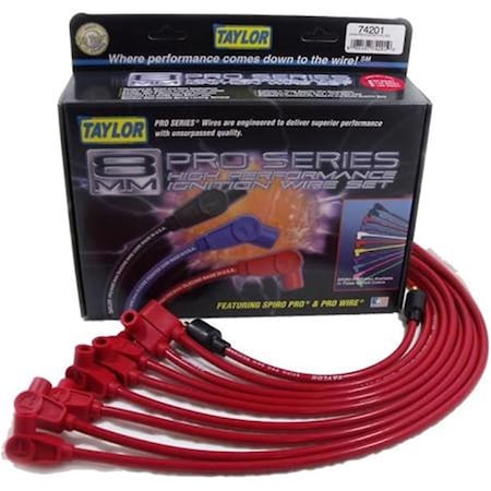 Taylor 8 mm Spiro-Pro Universal Spark Plug Wire Sets for 2003-2006 Ford Focus, Red T64-74201
